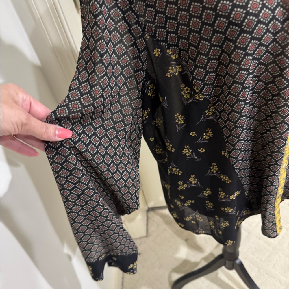 Dr2 Black And Yellow Patterned Button Down Shirt … - image 3